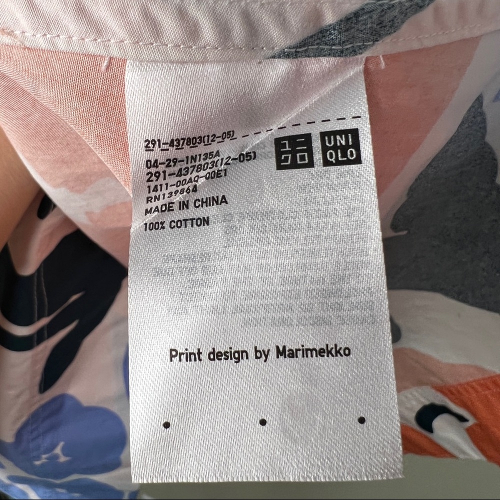 MARIMEKKO x UNIQLO Sleeveless A-Line Dress - Coral & Blue Floral - Sz XXS - Picture 8 of 10